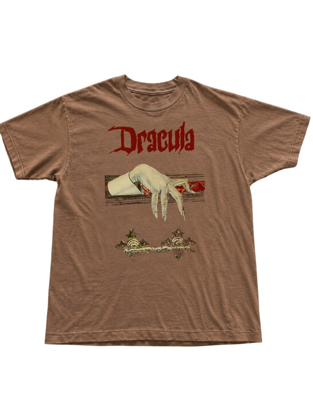 Brownsavana Dracula Graphic Tee with Red Lettering
